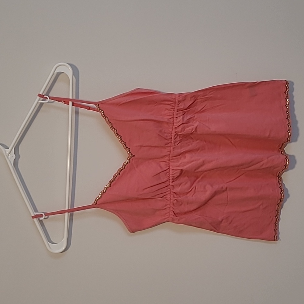 The Limited Coral Camisole with Gold Sequins